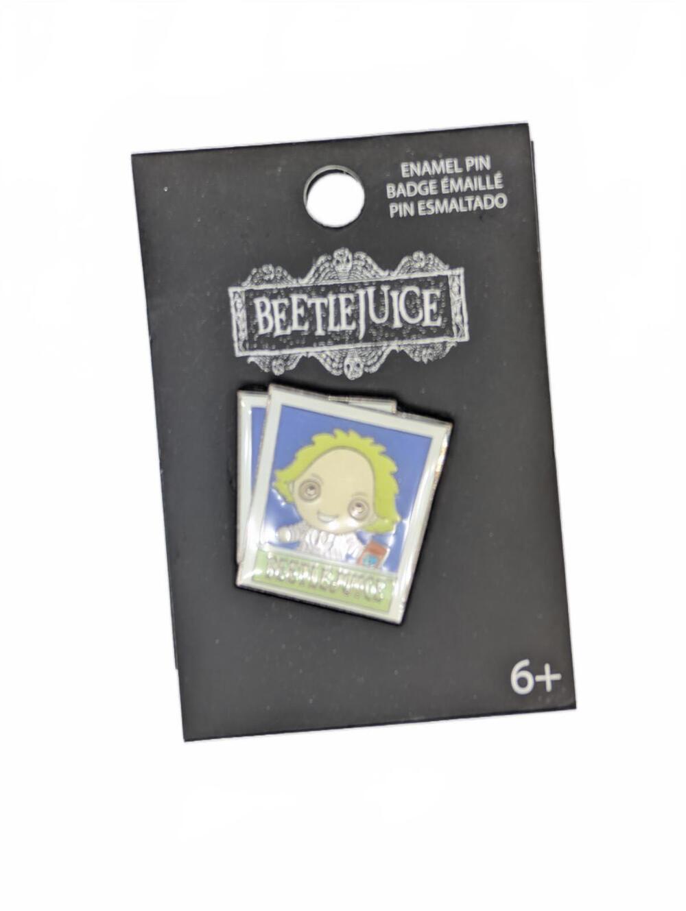 Beetlejuice Enamel Pin Chibi Character Square Design Loungefly